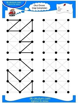 Çocuklar İçin Çizgi Çalışma Sayfaları 